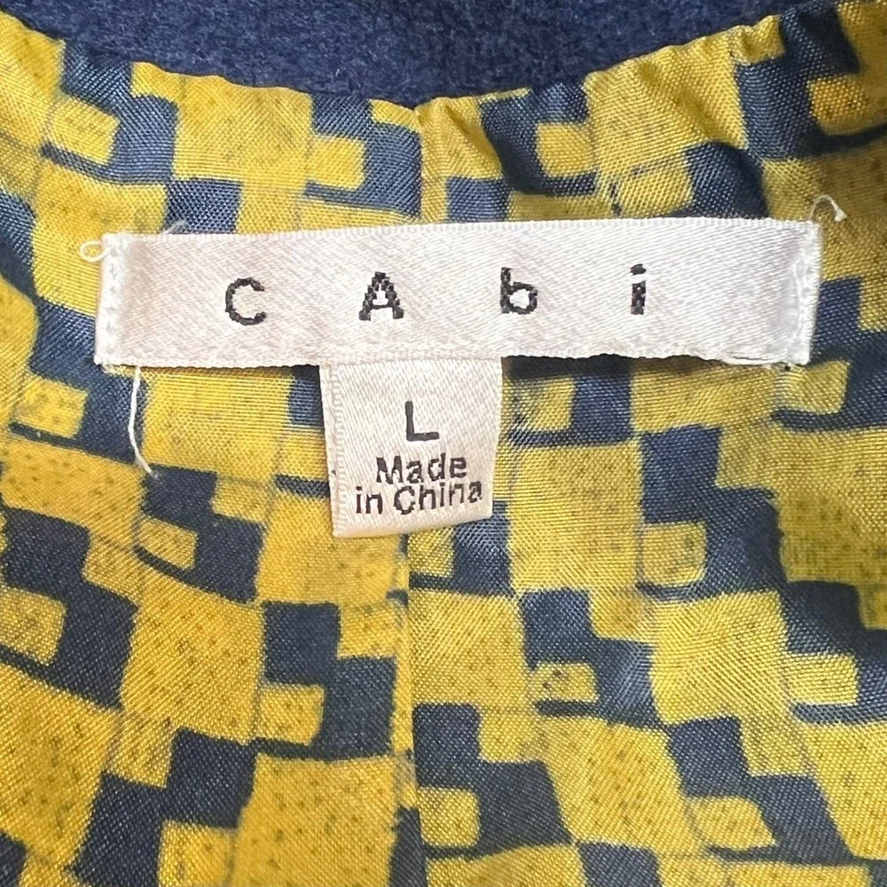 Cabi Navy Double Breasted‎ Wool Blend Peacoat Gold Anchor Button Large